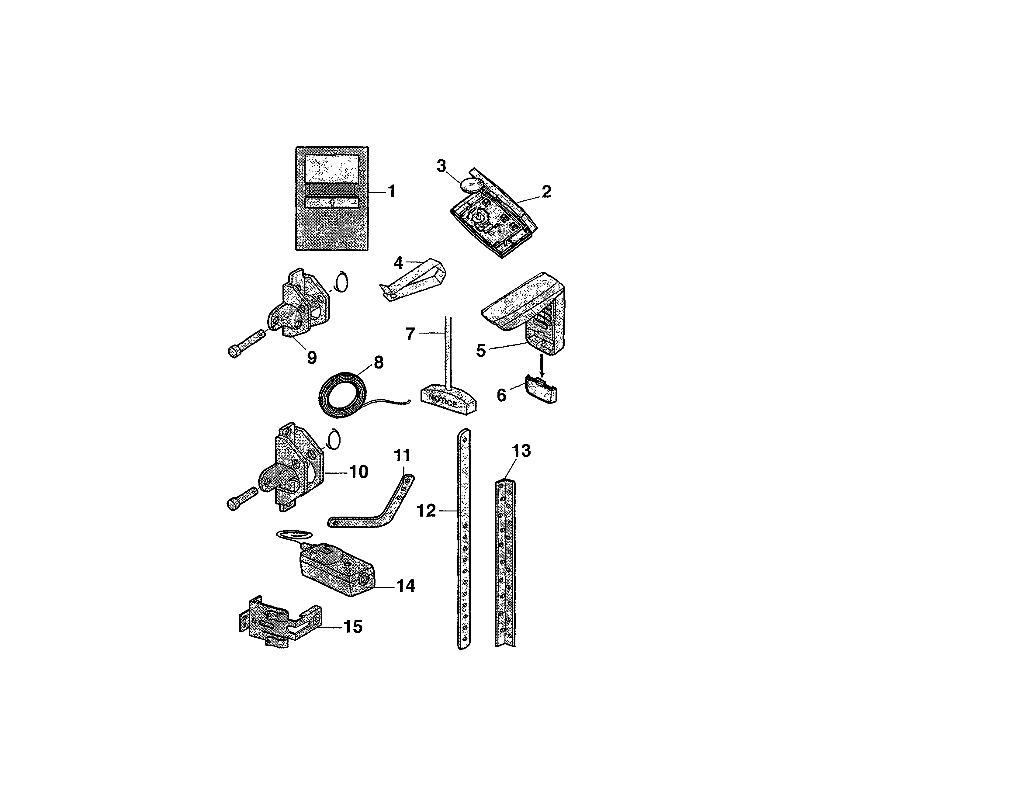 Installation Parts Diagram and Parts List for 13954985  Craftsman Garage Door Opener