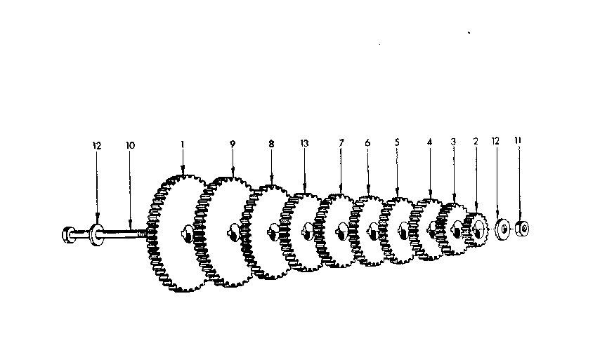 Change Gears Assembly Diagram and Parts List for 2894  Craftsman Lathe