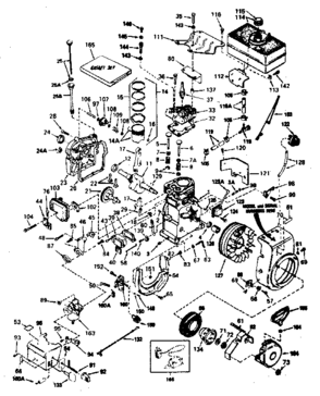 Engine Diagram and Parts List for 143760442  Craftsman Engine