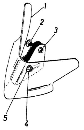 8" Furrow Opener Diagram and Parts List for 486290580  Craftsman Tiller