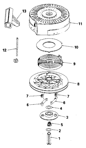 Rewind Starter Diagram and Parts List for 143804082  Craftsman Engine