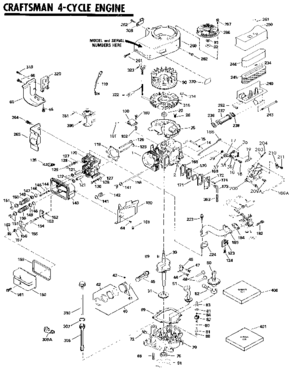 Replacement Parts Diagram and Parts List for 143426122  Craftsman Engine