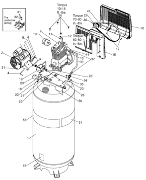 Default Diagram and Parts List for 919-18419 Type 0 Craftsman Compressor