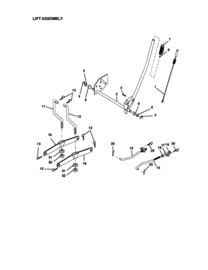Lift Assembly Diagram and Parts List for 917271530  Craftsman Lawn Tractor