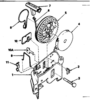 Rewind Starter Diagram and Parts List for 143354212  Craftsman Engine