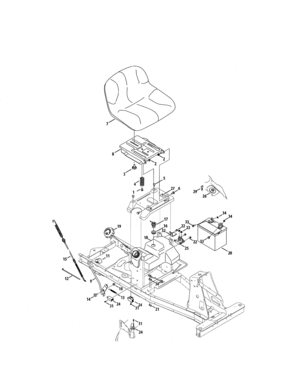 Seat/battery Diagram and Parts List for 247250000  Craftsman Engine