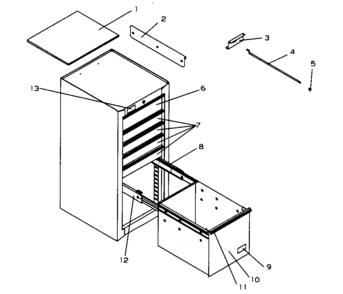 Part Location Diagram of 18194A5-EBE Craftsman Tool chest drawer