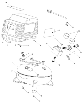 Default Diagram and Parts List for 919-15214 Type 2 Craftsman Compressor
