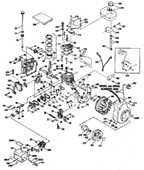 Basic Engine Diagram and Parts List for 143784202  Craftsman Engine
