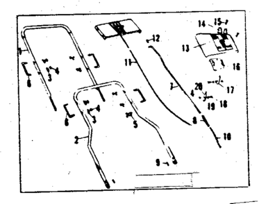 Handle Assembly Diagram and Parts List for 53681963  Craftsman Lawn Mower