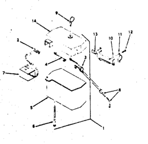 Battery Box Assembly Diagram and Parts List for 143197082  Craftsman Engine