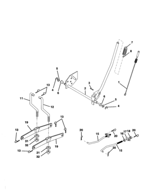 Mower Lift Diagram and Parts List for 917277010  Craftsman Lawn Tractor