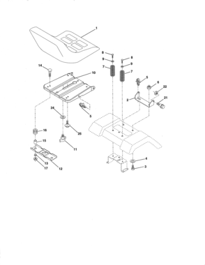 Seat Diagram and Parts List for 917986191  Craftsman Lawn Tractor