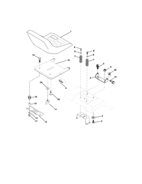 Seat Assembly Diagram and Parts List for 917271833  Craftsman Lawn Tractor