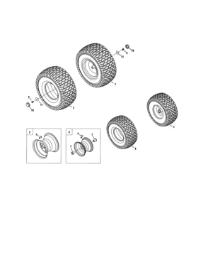 Wheels Diagram and Parts List for 247204400  Craftsman Lawn Tractor