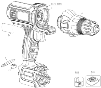 Part Location Diagram of 419581-01 DeWALT Bit