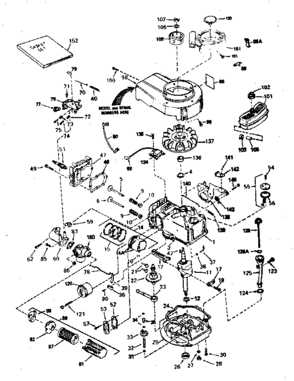 Engine Diagram and Parts List for 143374142  Craftsman Engine