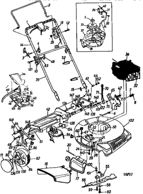 Lawn Mower Diagram and Parts List for 247376380-W 6K1A036KETC Craftsman Lawn Mower
