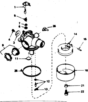 Carburetor No. 632388 Diagram and Parts List for 143364092  Craftsman Engine