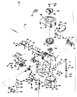 Basic Engine Diagram and Parts List for 143224182  Craftsman Engine