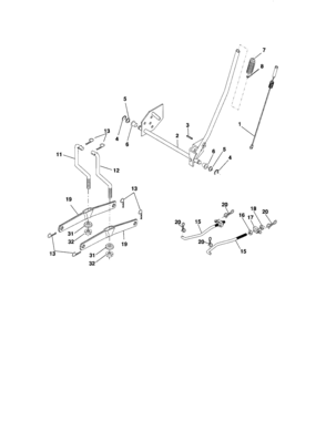 Lift Assembly Diagram and Parts List for 917287071  Craftsman Lawn Tractor