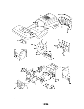 Chassis Diagram and Parts List for 917270730  Craftsman Lawn Tractor