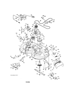 Mower Deck Diagram and Parts List for 917203901  Craftsman Lawn Tractor