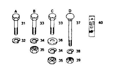 Hardware Diagram and Parts List for 917TX220AR  Craftsman Tiller