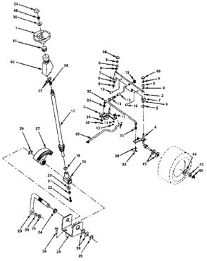 Steering Assembly Diagram and Parts List for 917255580  Craftsman Lawn Tractor