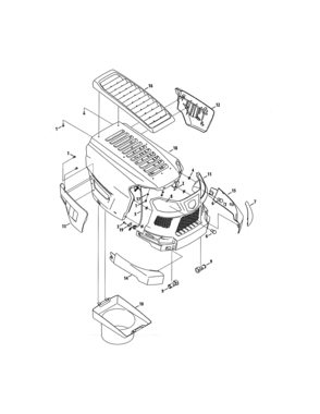 Grill/hood/plenum Diagram and Parts List for 247270470  Craftsman Lawn Tractor