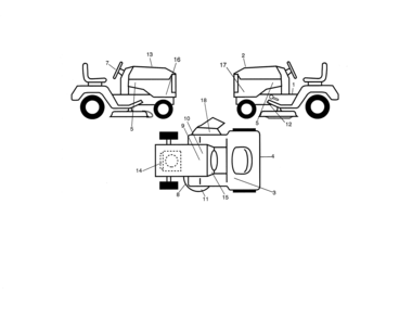 Decals Diagram and Parts List for 917204081  Craftsman Lawn Tractor