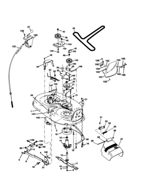 Mower Diagram and Parts List for 917277360  Craftsman Lawn Tractor