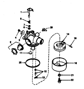 Carburetor No. 632367 Diagram and Parts List for 143374012  Craftsman Engine