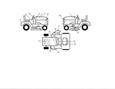 Decals Diagram and Parts List for 917204021  Craftsman Lawn Tractor