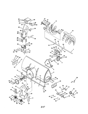 Auger & Housing Diagram and Parts List for 486248374  Craftsman Snow Blower