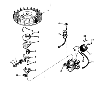 Magneto No. 610693a Diagram and Parts List for 143174162  Craftsman Engine