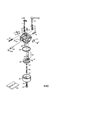 Part Location Diagram of 640268A Tecumseh Carburetor