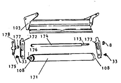 Steel Roller Diagram and Parts List for 328815520  Craftsman Lawn Mower