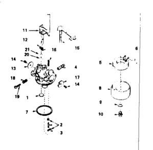 Carburetor Diagram and Parts List for 200203112  Craftsman Engine
