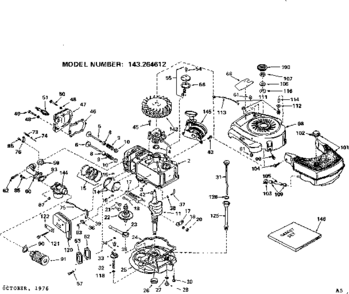 Replacement Parts Diagram and Parts List for 143264612  Craftsman Engine