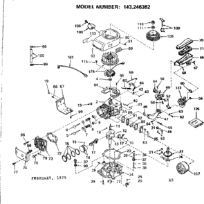 Part Location Diagram of 34094C Tecumseh Housing, Blower (6.375 dia. starter m tg.