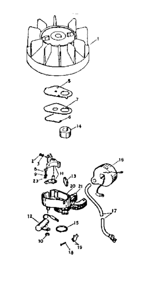 Magneto Diagram and Parts List for 91760013  Craftsman Chainsaw