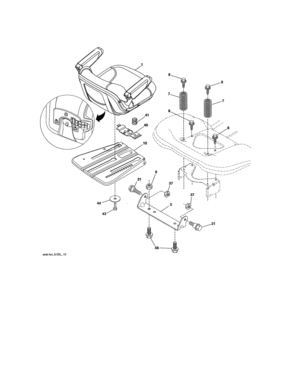 Seat Assembly Diagram and Parts List for 917204080  Craftsman Lawn Tractor