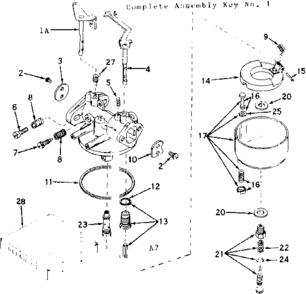 Replacement Parts Diagram and Parts List for 143582172  Craftsman Engine