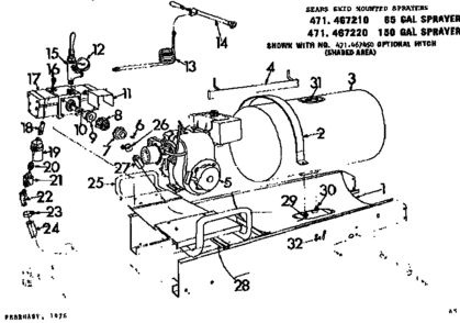Engine And Tank Diagram and Parts List for 471467210  Craftsman Pressure Washer