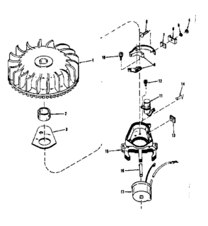 Magneto (wico Fw-2640) Diagram and Parts List for 143102200  Craftsman Engine