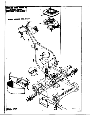 Replacement Parts Diagram and Parts List for 13197514  Craftsman Lawn Mower