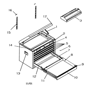 Tool Chest Diagram and Parts List for 706596160  Craftsman Tool Stand & Cart