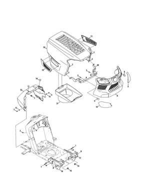 Hood//bumper Diagram and Parts List for 247203706  Craftsman Lawn Tractor