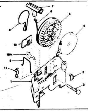 Rewind Starter Diagram and Parts List for 143354202  Craftsman Engine